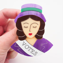 Load image into Gallery viewer, Suffragette Portrait Acrylic Brooch
