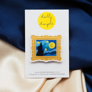 'The Starry Night' Acrylic Pin Badge