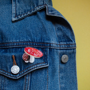 Toadstool Acrylic Pin Badge