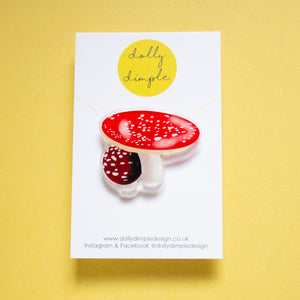 Toadstool Acrylic Pin Badge