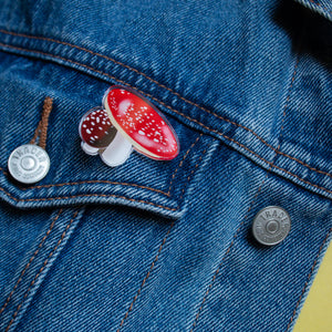 Toadstool Acrylic Pin Badge